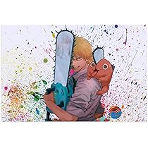チェーンソーマン　額縁　絵画 Amazon.co.jp: 鏈鋸人 チェンソーマン フレームレス装飾画