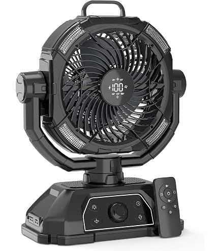 Amazon | SAMONIC キャンプ 扇風機 22000mAh大容量 最大80h連続使用 4