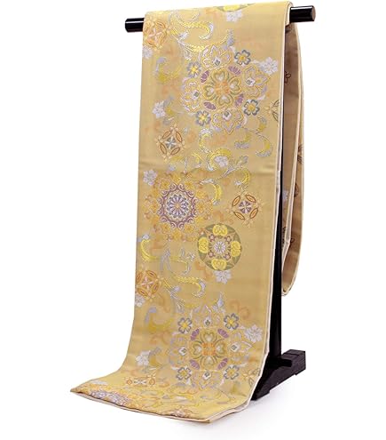 Amazon.co.jp: 振袖用 とみや 百合 金銀彩 ラメ 正絹 袋帯 未仕立て極  