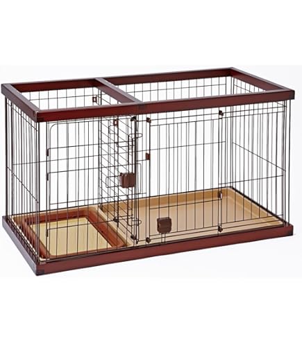 Amazon | 日本製 「木製ワンタッチ ペットサークル」 大型犬 中型犬