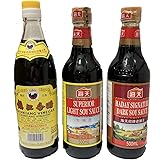 華華百貨店【中華調味料】 酢と醤油 【3点セット】 海天生抽王＆老抽王＆鎮江香酢 各1点 たまり醤油 薄口 中華食材 冷凍食品と同梱不可