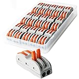 CESFONJER 15 個 コンパクトスプライスコネクタ、ワンタッチコネクターより線・単線接続可能コネクタ、双方向端子台、 4 穴用 (SPL-2)