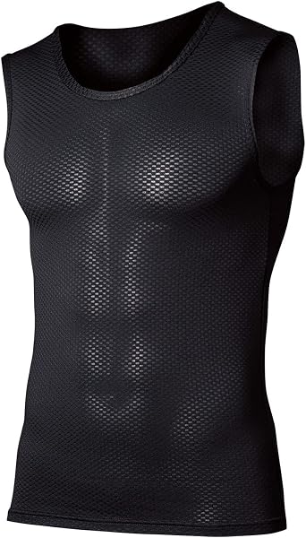 Otafuku Gloves, Summer Inner, Sleeveless, Round Neck, First Layer, Sweat Absorbent, Quick Drying, Mesh, Deodorizing, Breathable, Stretch Material, Black, LL Size - 1