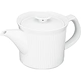 白山陶器 ポット 白 (約)φ10.5×19×10cm 400ml よしず彫 波佐見焼 日本製