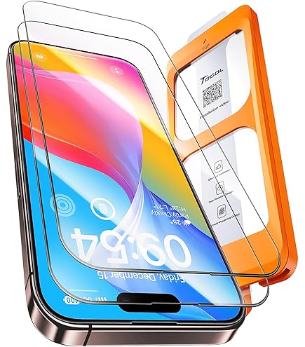 AmFilm Auto-Alignment OneTouch For IPhone 16 Pro Max [6.9''] Screen Protector Camera Lens Protector, Tempered Glass, 30 Seconds Installation, Bubble Free, Case Friendly, Anti-Scratch [2 2 Pack