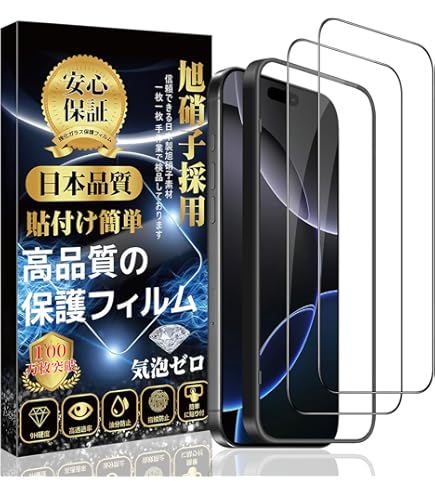 iPhone13Pro 携帯フィルム 携帯 フィルム フレーム カメラフィルム Amazon | Kniphior 対応 iPhone16 Pro ガラスフィルム(2枚)+