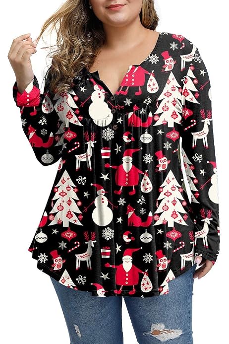 Women's Ugly Christmas Shirts Plus Size 