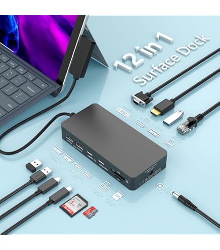 Amazon | Microsoft Surface Dock、12イン1 Surface Proドッキング