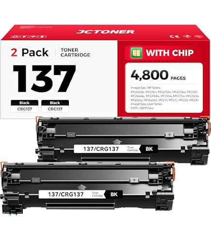 Amazon.co.jp: 137トナーカートリッジ ブラック 2個パック チップ付き