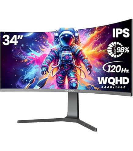 Amazon.co.jp: CRUA 34インチ ゲーミングモニター 165Hz/144Hz UWQHD