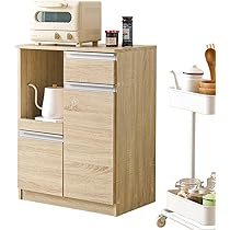 Amazon｜萩原 レンジボード 幅60 食器棚 キッチンラック レンジ