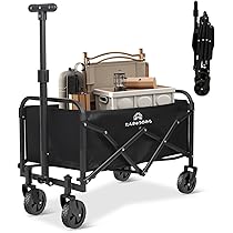 キャンプ、BBQ時の荷物運びに便利なアウトドアワゴン（折り畳み式キャリーカート） キャリーワゴン キャンプ キャリーカート アウトドアワゴン 折りたたみ