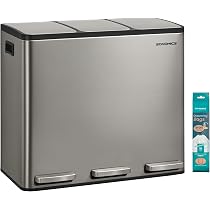 SONGMICS 3分別ゴミ箱 LTB254BZ02 本体 Amazon｜SONGMICS 分別ゴミ箱 ダストボックス キッチン ふた付き