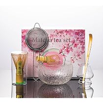 Amazon | MiniMood抹茶茶碗セット 茶道5点セット ガラス製 透明鎚目