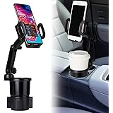 BluFied スマホホルダー 車用カップ ドリンクホルダー カップスタンド 360度 回転 カップホルダー付き携帯電話ホルダー マウント 携帯電話スタンド iPhone/Android スマートフォン用