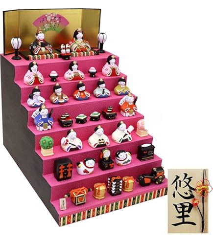 Amazon | おひな段 7段飾り 40号 華 はな アカセ 雛人形 管理.SE 