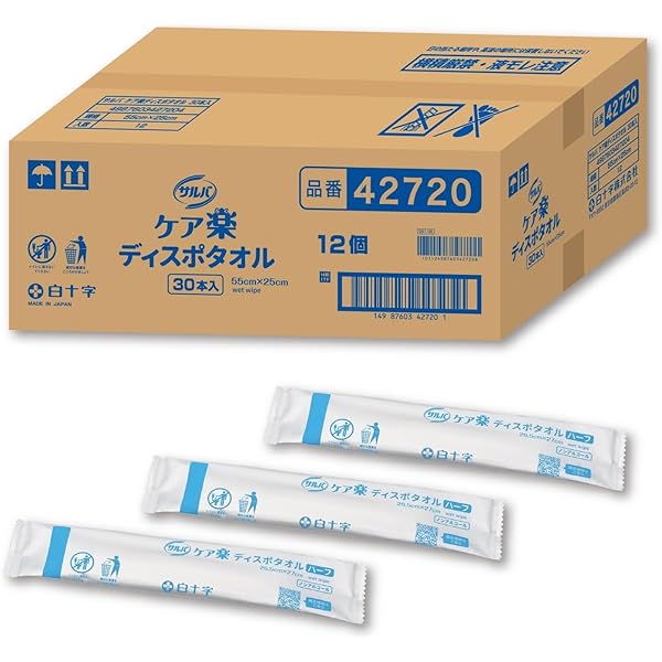 ななな 12個セット】【1ケース分】 白十字 サルバ ディスポタオル 個