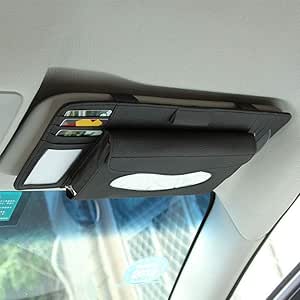 Amazon 車用ティッシュホルダー ティッシュ カードパック Puレザー 車用ボックス ヘッドレスト 収納 便利 車用品 高級感のあるレザー仕様 便利 車載ホルダー サンバイザー ヘッドレスト 簡単固定 ブラック 車 バイク 車 バイク