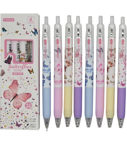 バタフライモチーフのボールペン Amazon | QINNKJIA 24本 蝶ボールペン バタフライペン 0.5mm フラワー