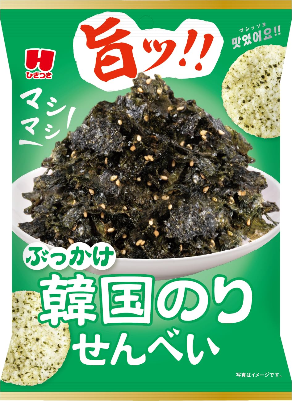 【48%OFF】【1,056円】 ひざつき製菓 ぶっかけ韓国のりせんべい 32g×12個