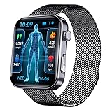 スマートウォッチ 日本製センサー 通話機能付き 消費カロリー 100+種類運動モード 活動量計 Bluetooth5.3 Line アプリ通知 天気予報 音楽制御 アラーム 2.1インチ大画面 100+種文字盤 IP68防水 多機能 smartwatch 万歩計 長持ちバッテリー 腕時計 iphone Android対応 日本語対応 超長航続 (ブラック（スチール）)