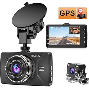 【2020進化版&GPS搭載&前後カメラ】CHORTAUドライブレコーダー 前後カメラ1080PフルHD 3.0インチ高画質 170度広角視野 HDR搭載 駐車監視 衝撃録画 常時録画 Gセンサー 高速起動 時速表示 日本語取扱説明書 12ヶ月安心保証