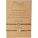 JERYAQTQ Friendship Bracelet Long Distance Bracelets for Women Men Best Friend Pinky Promise Matching Bracelets for 2 Couples