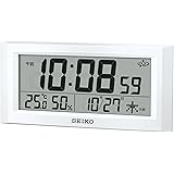 セイコークロック(Seiko Clock) セイコー クロック 掛け時計 置き時計 兼用 衛星 電波 デジタル カレンダー 温度 湿度 表示 白 パール GP502W SEIKO