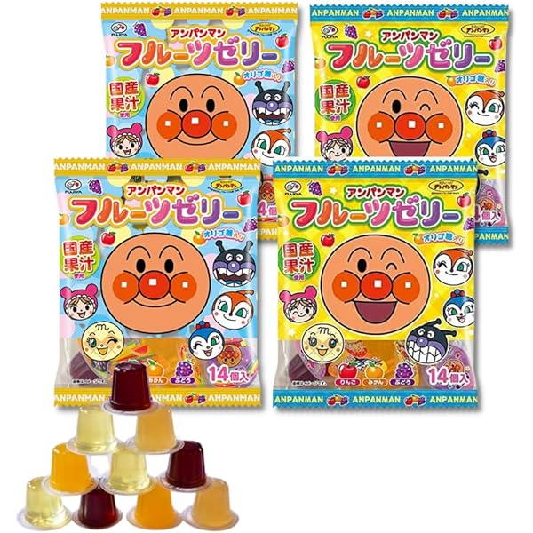 Amazon.co.jp: 不二家 アンパンマンフルーツゼリー 14個×18袋 : 食品