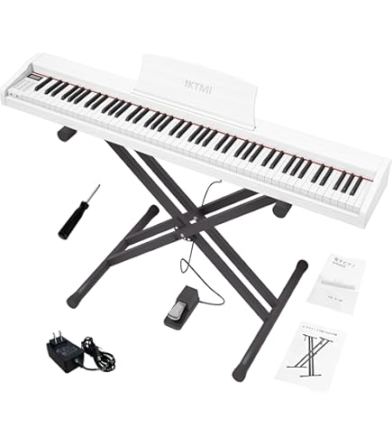 Yireal 88鍵盤 ホワイト電子ピアノ Amazon | Yireal デジタルピアノ、88鍵盤、スリムデザイン