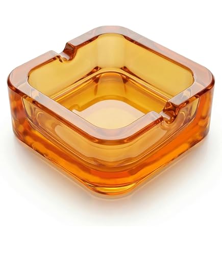 Amazon.co.jp: Sizikato アンバークリスタルガラス灰皿 : ファッション