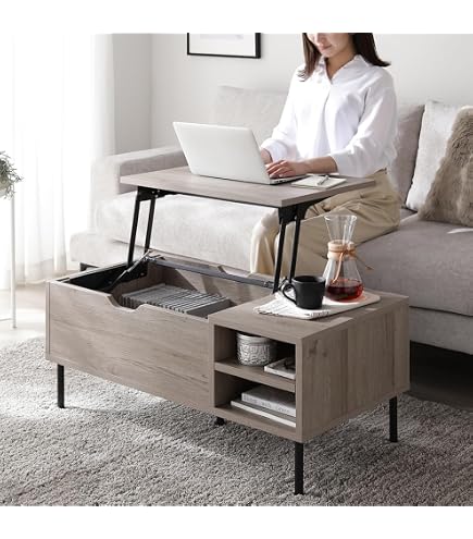 Amazon.co.jp: Pure Luxe テーブル リフトアップ センターテーブル