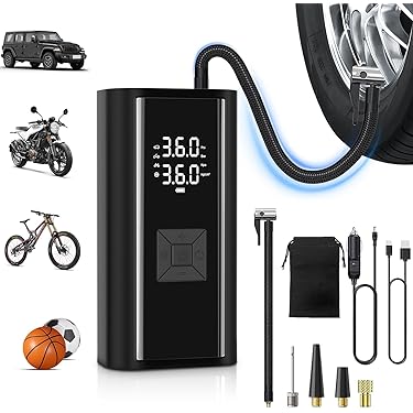 新品⭐️多機能車用インフレータブルポンプ、ポータブル電動エアポンプ 2600mAh Amazon.co.jp: [Lubiling]エアーポンプ 電動 空気入れ 25PSI