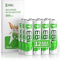 Amazon | EBL 単4電池 充電式ニッケル水素電池 12個入り 800mAh*12
