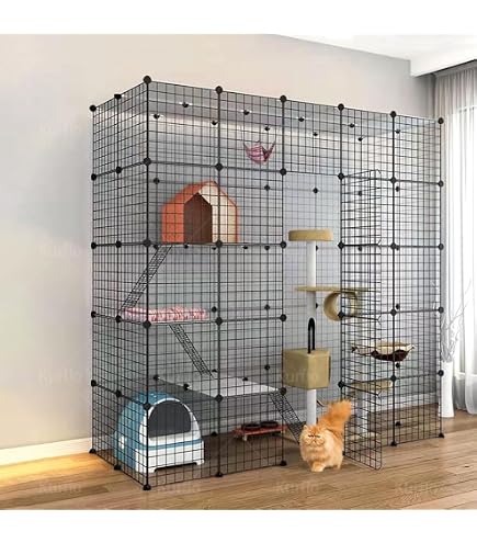 Amazon.co.jp: 猫ケージ 大型キャットケージ 折りたたみ 5段 多頭飼い