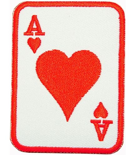 Amazon | 刺繍 アイロンワッペン【エース・ダイヤ 赤】トランプ カード