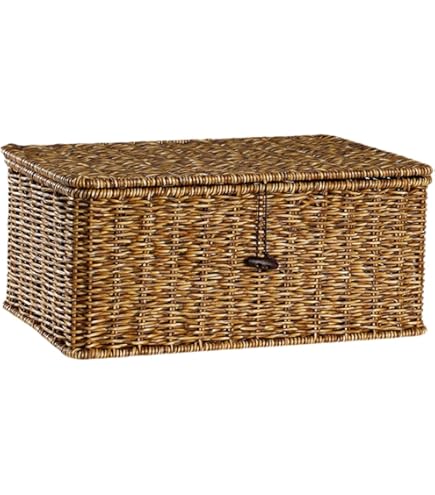 Amazon.co.jp: 【アジア工房】アタで編まれた大きなフタ付きボックス型