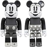 ベアブリック ミッキーマウス & ミニーマウス 100% B&Wバージョン 2 パック 全高約70mm 塗装済み 完成品 フィギュア