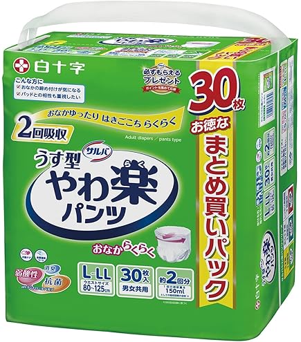 Amazon.co.jp: サルバ うす型 やわ楽パンツ L~LLサイズ 22枚入 【ADL