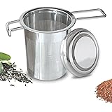 Fengbao 茶こし 取っ手と蓋付き 茶漉し ステンレスメッシュ 茶葉濾過 茶溜めカップ、ポット用