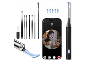Ear Pick with Camera [2025 New Model 20 Million Pixels!] Ear Pick Camera Ear Cleaning 6 LED Lights Illuminated Ear Pick Ultra-thin Lens Ear Pick Recording Photos Left-Right Flip Function IP67