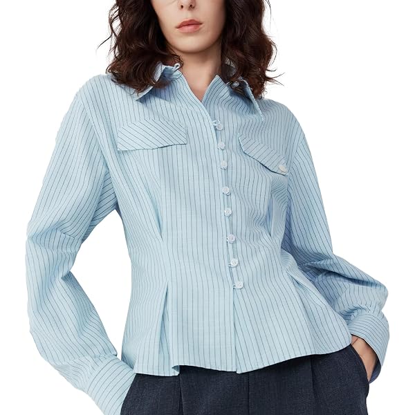Amazon.co.jp: [ELLE] ブラウス レディース 2WAYネック ドレープ 半袖 