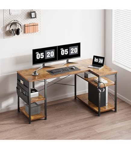 パソコンデスク L字デスク コーナー ゲーミング オフィス 勉強 書斎 学習 Amazon | パソコンデスク デスク PCデスク L字型 コーナー 木製