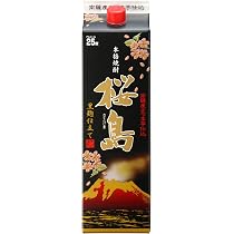 Amazon.co.jp: 本坊酒造 本格焼酎 芋 黒麹仕立て桜島 25度 1800ml 紙