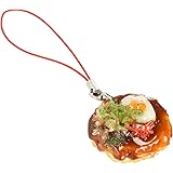 末武サンプル 食品サンプル携帯ストラップ お好み焼 約32㎜ s-16348