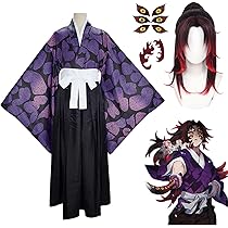 鬼滅の刃　堕姫　コスプレ　ウィッグ　衣装セット　タトゥーシール付き　Sサイズ 鬼滅の刃/堕姫/コスプレ