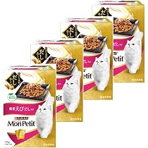 Amazon | モンプチ ボックス 厳選えびだし入り 190g(19gx10袋) x 4箱
