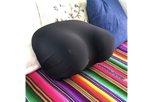 おっぱい胸枕クッション メモリーフォーム ソフトメモリーフォームの睡眠枕 雑貨 人間工学に基づいた 抱き枕 携帯枕 旅行枕 自宅勤務 オフィス用に最適 インテリア 誕生日 プレゼント 新年会 (ブラック)