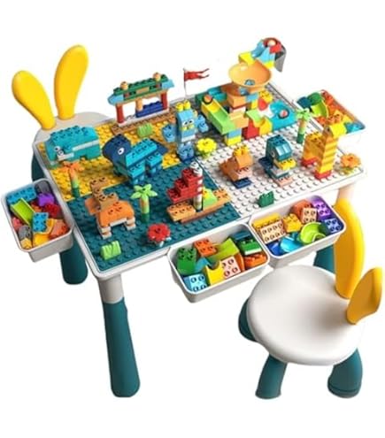 Amazon.co.jp: POERDS キッズテーブル＆チェアー ブロックプレイ