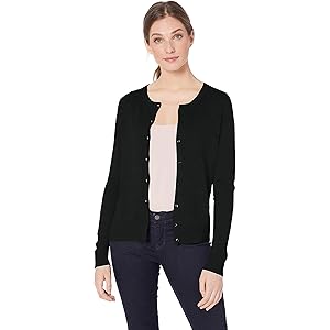 Amazon Essentials (アマゾン エッセンシャルズ) レディース 軽量 クルーネック カーディガン セータ…